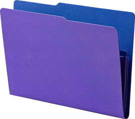 Lila- und blaue Dokumentenmappe im minimalistischen Design – Symbol für Ordnung, Archivierung und digitale oder physische Dateiverwaltung