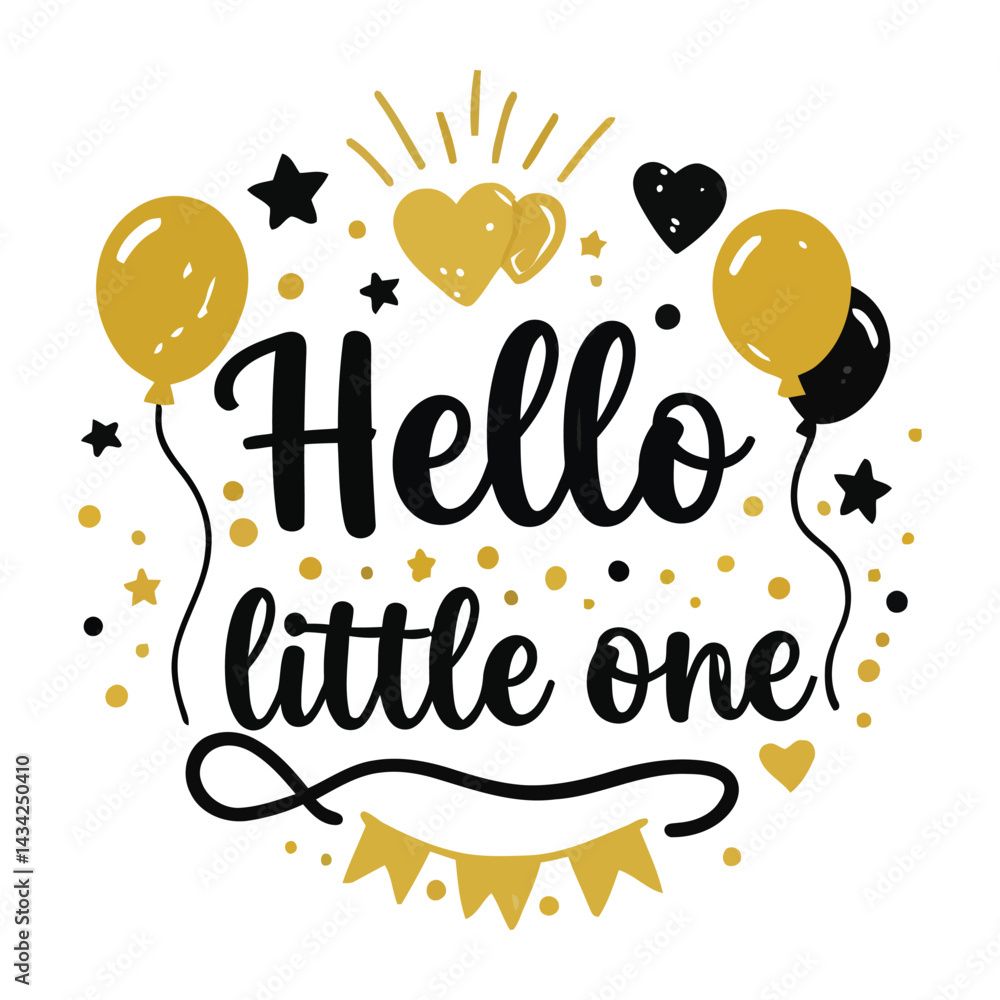Fototapete hello typography vector design for greetings and messages