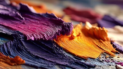 Vibrant Acrylic Paint Strokes Layered on Canvas – Dynamic Visual for Creative Branding and Artistic Inspiration Campaigns