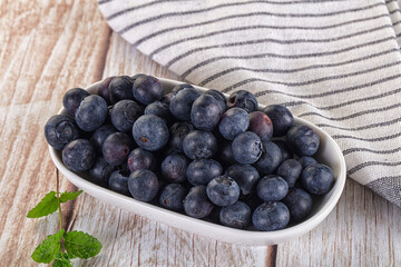 Raw ripe sweet and juicy blueberry