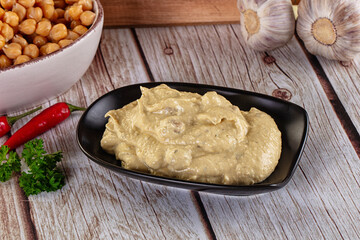 Natural organic homemade chickpea hummus