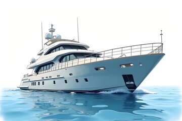 Fototapeta premium Abstract Yacht Line Drawing on Water, Maritime Elegance