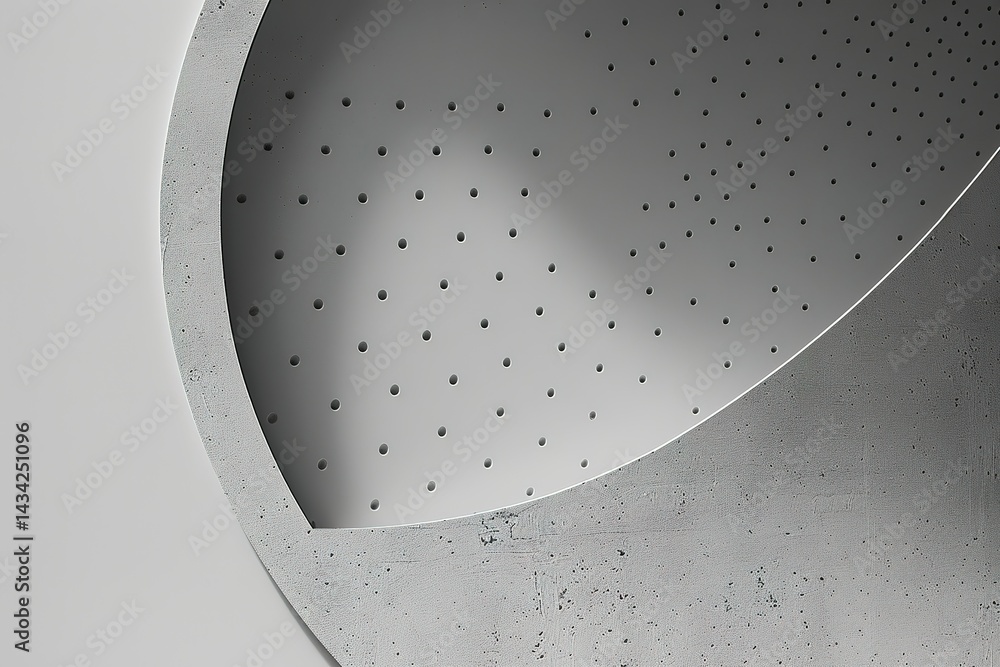 Poster abstract architectural element featuring perforation in a semi-circular form