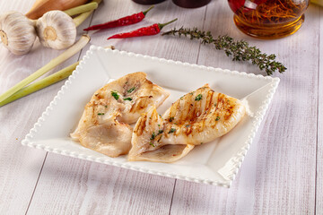 Fresh grilled calamari with herbs