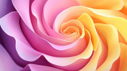 Vibrant rose petals swirling in a colorful spiral pattern.