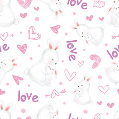 Cute and funny baby animal seamless patterns and wallpaper