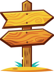 High‑Quality Handcrafted Wooden Arrow Sign Vector Illustration for Directional Navigation, Wayfinding, and Vintage Rustic Outdoor Decor