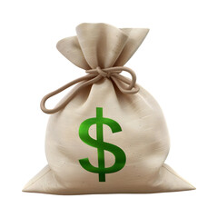 Bag of money with dollar sign isolated on transparent background PNG