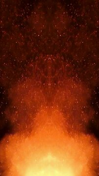 Vertical fire. The flame burns and kills life.