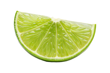 Juicy slice of lime isolated on transparent. Png