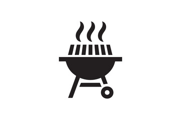 simple and unobtrusive  Grill  vector silhouette illustration isolated in white background