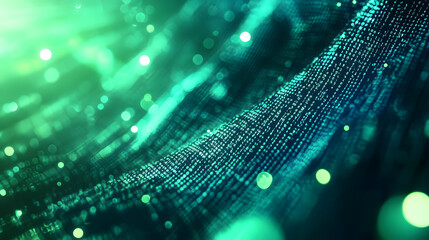 Technology computer cyberspace internet digital data network programming communication coding concept - Abstract green digital binary code matrix texture background