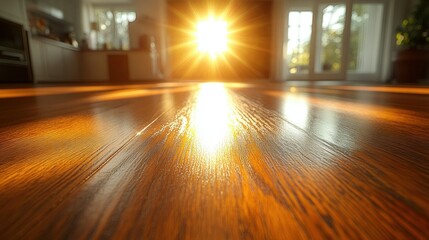 Sunlit hardwood floor
