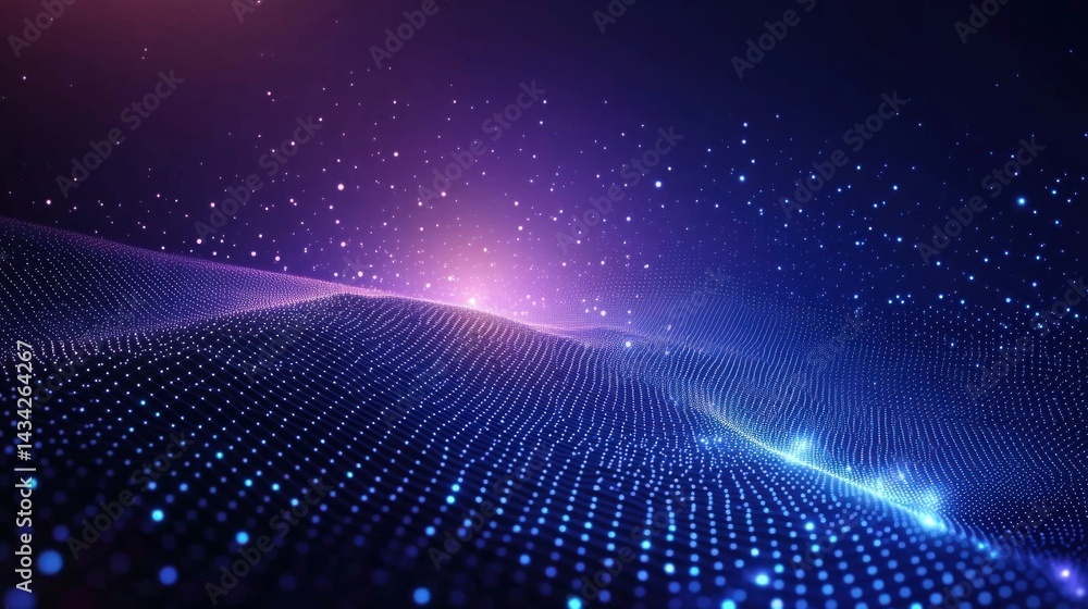 Poster abstract digital waveform pattern