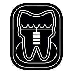 Minimalist dental X-ray silhouette icon for medical visuals