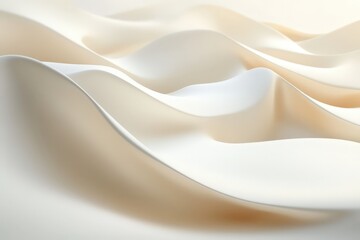 Obraz premium Delicate, flowing, light beige fabric ripples in a smooth, abstract pattern.