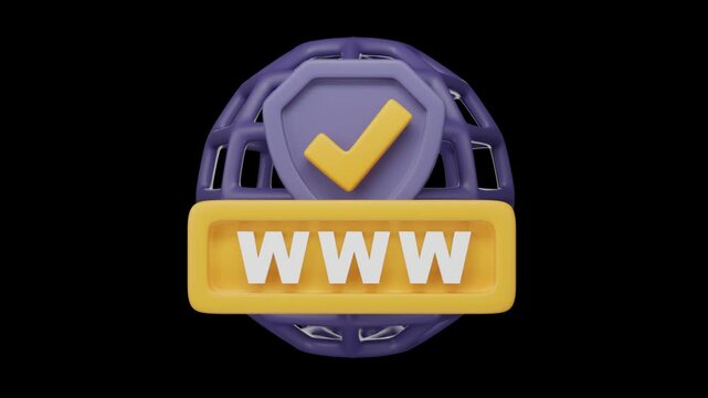 3D icon of a cyber security concept alpha loop