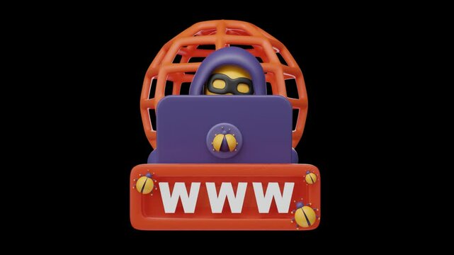 3D icon of a cyber security concept alpha loop