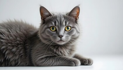 Fototapeta premium Portrait of a cat on white background