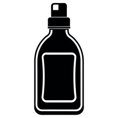 Silhouette vector of oral mouthwash hygiene product in black