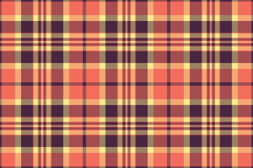 Packing seamless plaid tartan, repetitive background vector texture. Trousers fabric pattern check textile in red and dark colors.