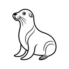 Sea Lion Outline Vector