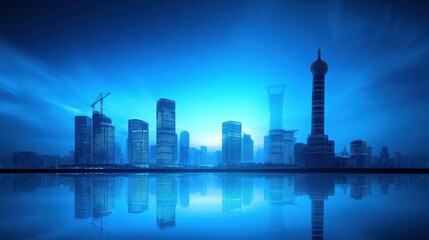 Obraz premium Shanghai Skyline at Dawn