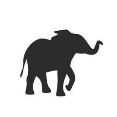 Baby elephant silhouette walking