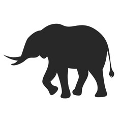 Big elephant in motion silhouette