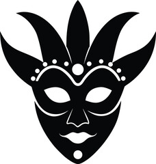 black mask on white background