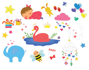 baby shower card with baby girl