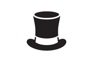 simple and unobtrusive Top hat vector silhouette illustration isolated in white background