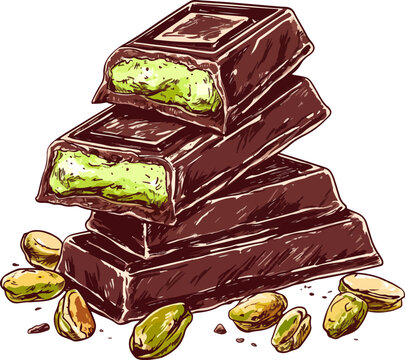 Delicious pistachio chocolate bars from dubai