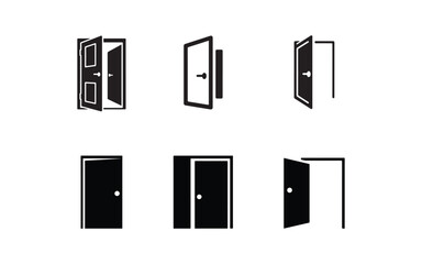 set of black and white icons for web