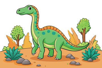 Naklejka premium shunosaurus prehistoric dinosaur character isolat 7.eps