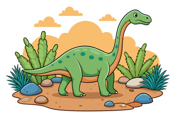 Naklejka premium shunosaurus prehistoric dinosaur character isolat 6.eps