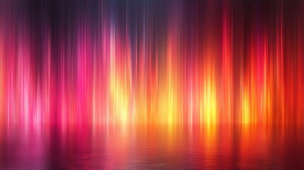 Vibrant Aurora Borealis Inspired Abstract with Water Reflection