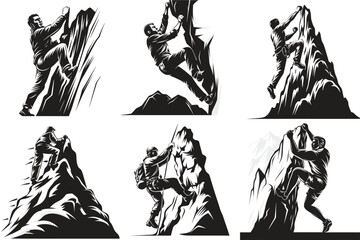 Fototapeta premium outdoor climber silhouette vector art