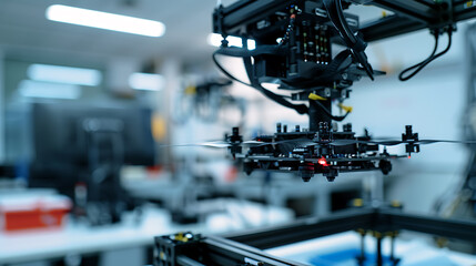 A robotic arm in a high tech lab, assembling precision components for robots used in autonomous aerospace production systems, Aerospace-tech style