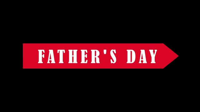 Father's Day. A red ribbon with an inscription. Animation for websites, applications, and visual design of creative content