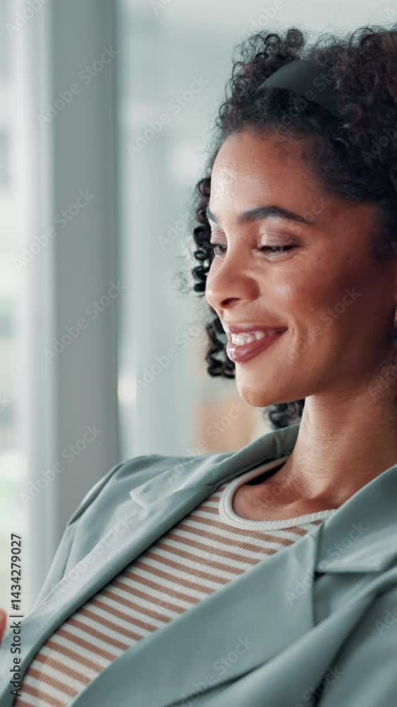 Poster office, tablet and happy business woman with schedule, administration and secretary online. digital 