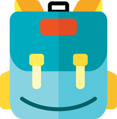 Backpack cartoon icon. Colorful bag icon. Vector illustration