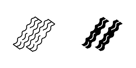 Bacon icon vector solid logo illustration. Flat and line style for graphic design, Website © Warpiya