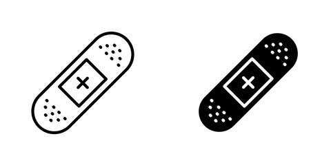 Band aid icon vector solid logo illustration. Flat and line style for graphic design, Website