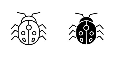 Bug icon vector solid logo illustration. Flat and line style for graphic design, Website