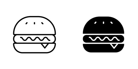 Burger icon vector solid logo illustration. Flat and line style for graphic design, Website
