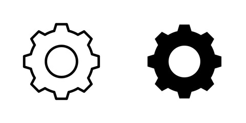 Cogwheel icon vector solid logo illustration. Flat and line style for graphic design, Website