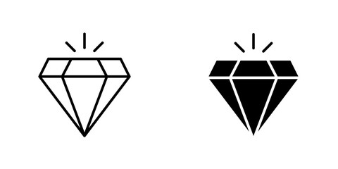 Diamond icon vector solid logo illustration. Flat and line style for graphic design, Website