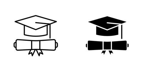 Degree icon vector solid logo illustration. Flat and line style for graphic design, Website