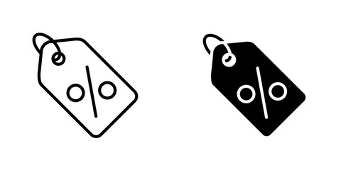 Discount tag icon vector solid logo illustration. Flat and line style for graphic design, Website